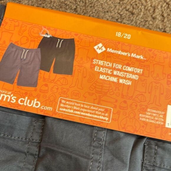 Member's Mark Boys 2-Pack Elastic Waist Woven Shorts Gray Black Size 18/20 NWT - Picture 4 of 4